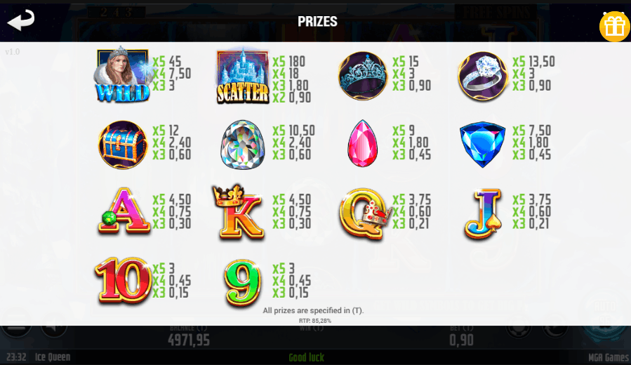 Ice Queen función Wild Night — mecánica de bonus de MGA Games